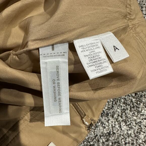 New without tags, LOFT Wool Mini Tan Zip Skirt, Size 4 - Picture 5 of 10